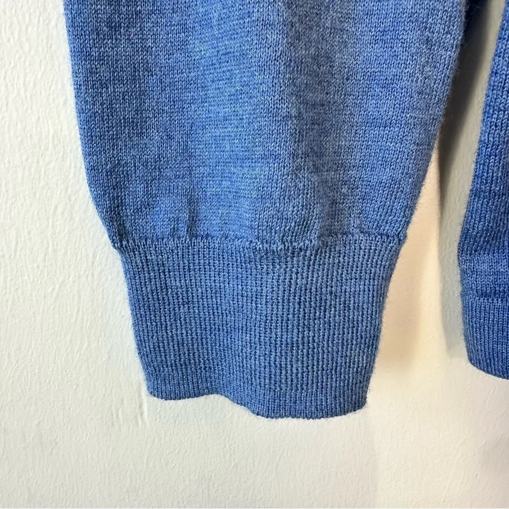 Men's Wool Blend Dusty Blue Half-Zip Sweater
